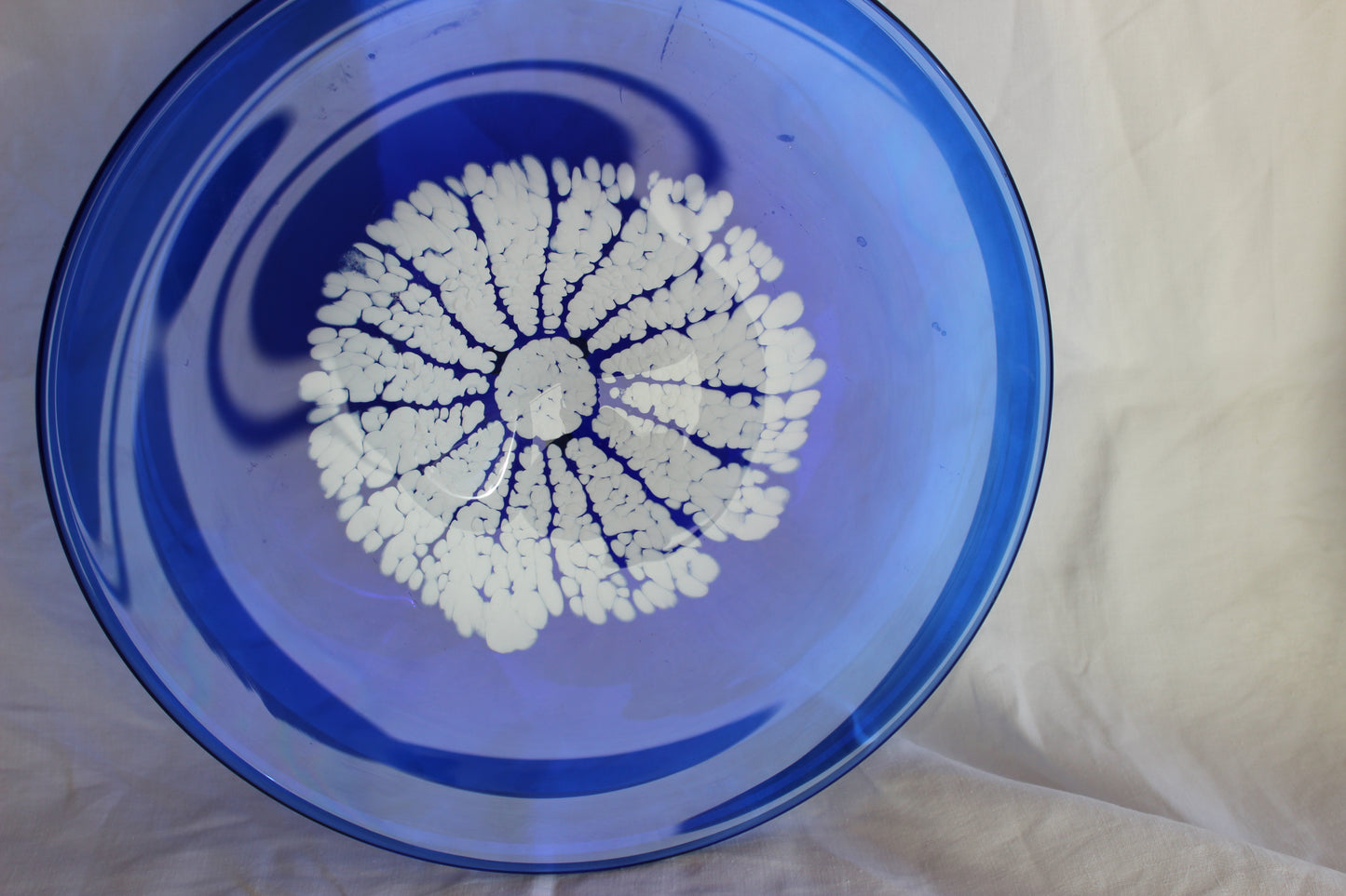 Stunning blue glass platter by Skrdlovice